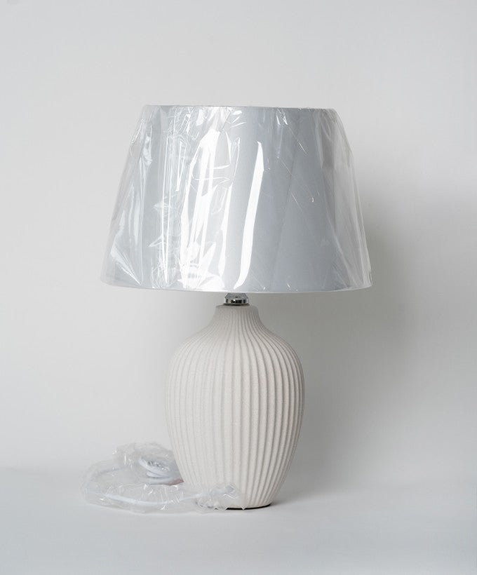 LUME CON VASO IN CERAMICA - BIANCO
