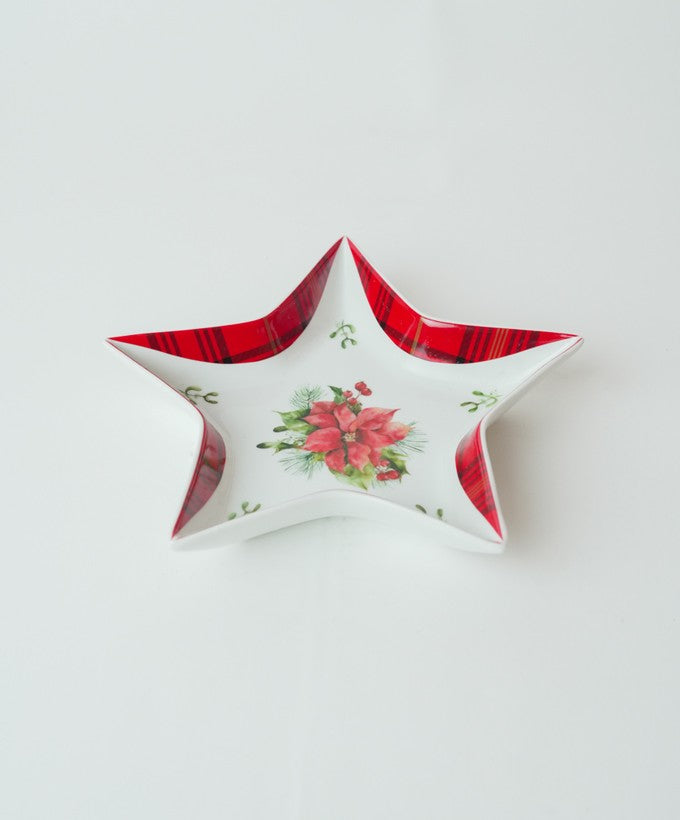 PIATTO DECORATIVO A FORMA DI STELLA NATALIZIA