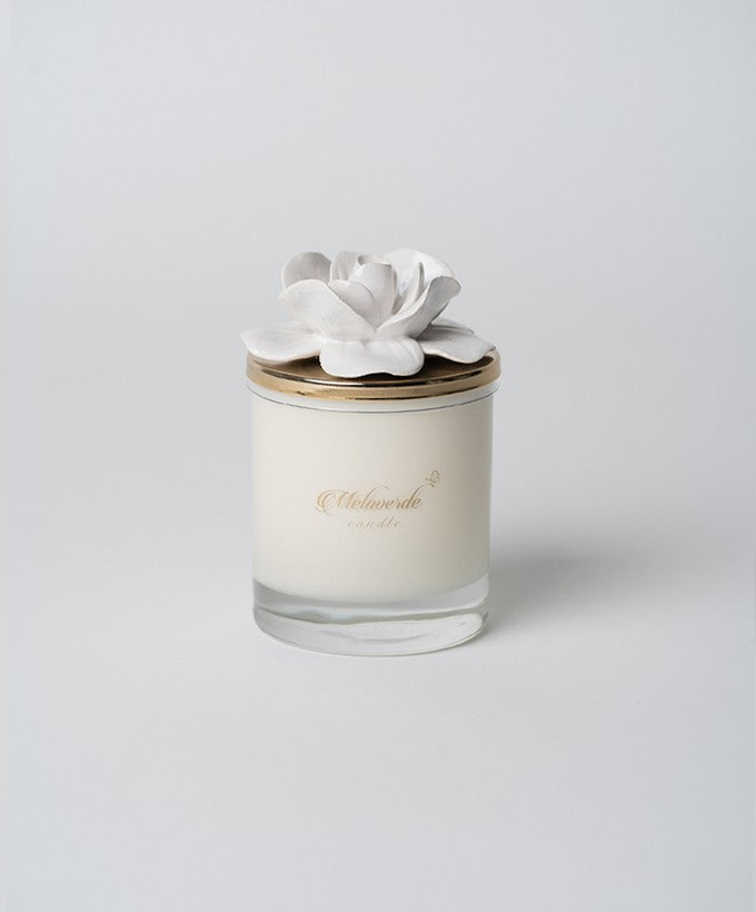 MELAVERDE CANDELA - BIANCA PICCOLA CON FIORE