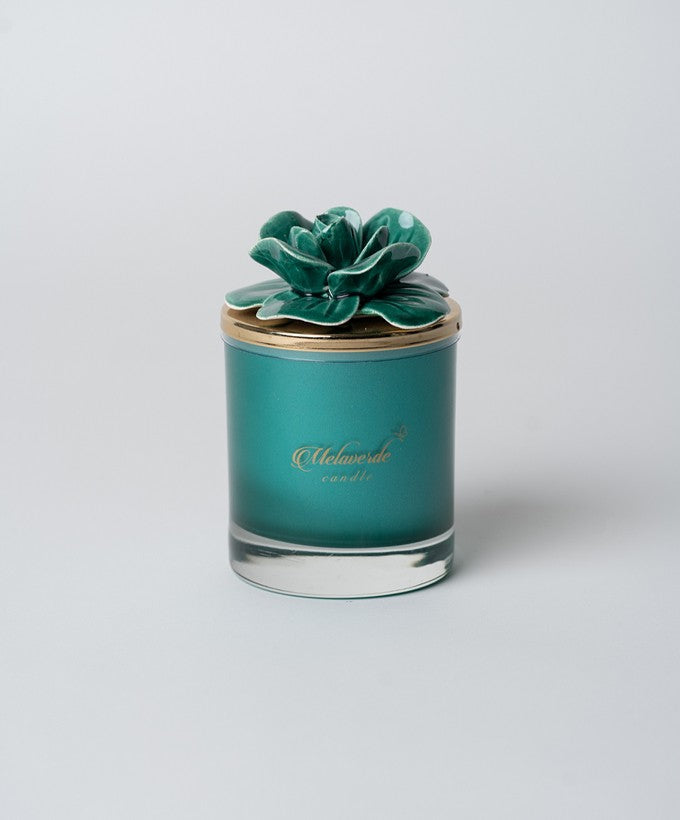 MELAVERDE CANDELA - VERDE PICCOLA CON FIORE