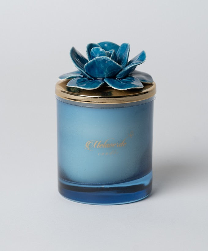 MELAVERDE CANDELA - BLU MEDIA CON FIORE
