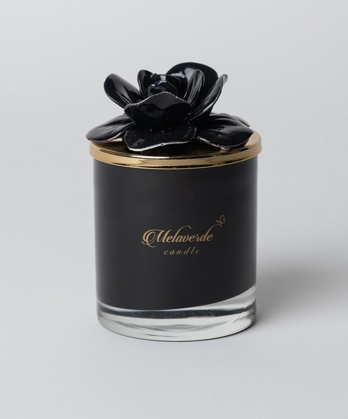 MELAVERDE CANDELA - NERA MEDIA CON FIORE