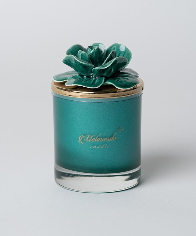 MELAVERDE CANDELA - VERDE MEDIA CON FIORE