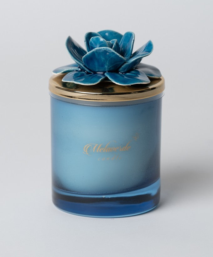 MELAVERDE CANDELA - BLU GRANDE CON FIORE