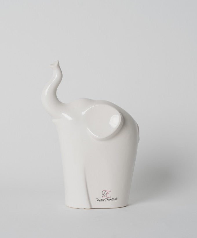 ELEFANTE PICCOLO CERAMICA PETITE FANTASIE - BIANCO LUCIDO