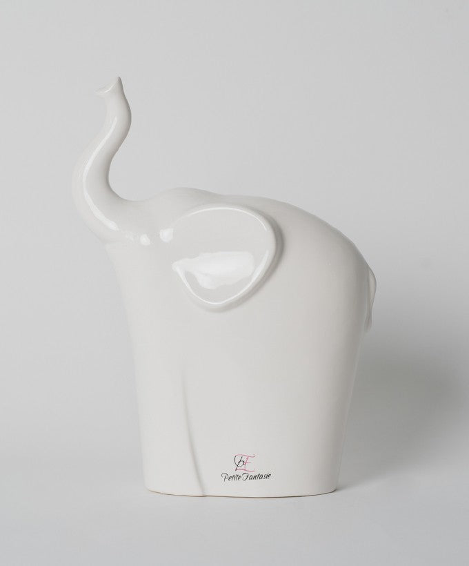 ELEFANTE GRANDE CERAMICA PETITE FANTASIE - BIANCO LUCIDO