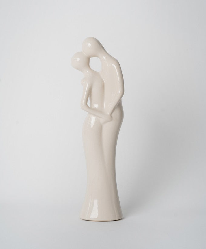 STATUINA INNAMORATI CERAMICA - TORTORA