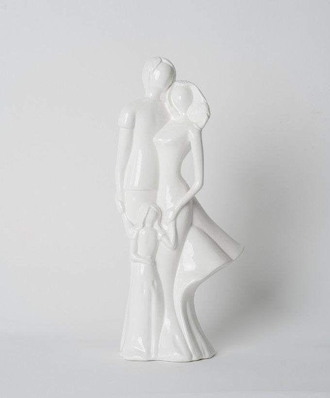 STATUINA FAMIGLIA CERAMICA - BIANCA