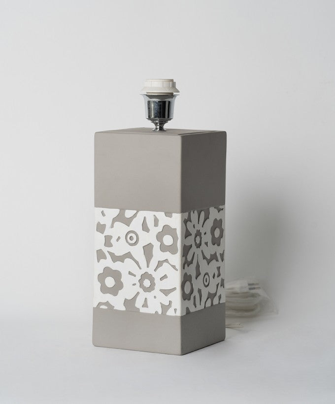 BASE LUME EGAN CERAMICA - BIANCO/GRIGIO