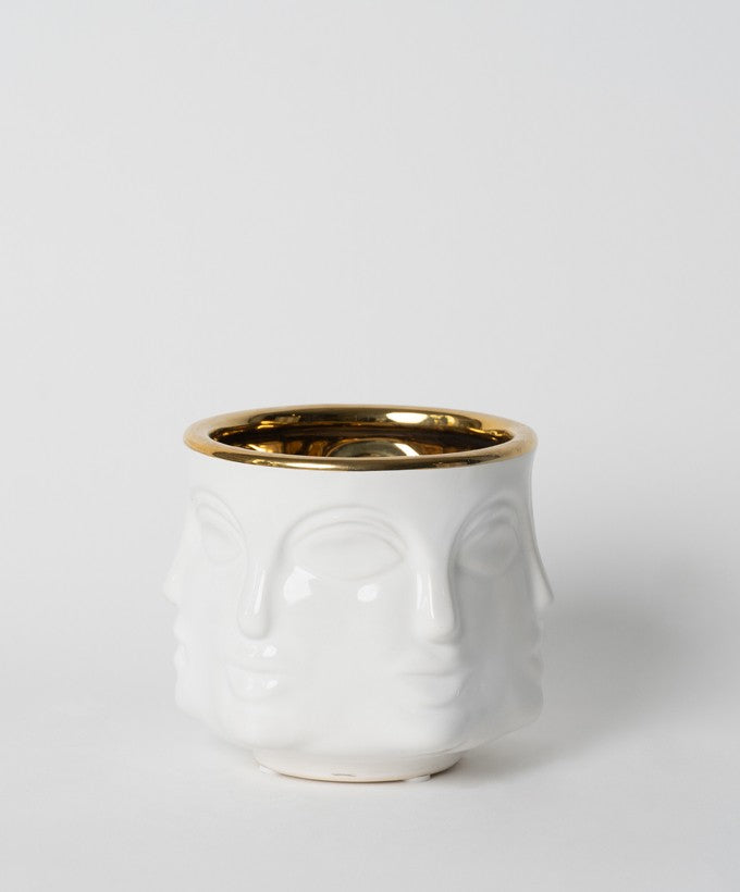 VASO FACCIA ILIADIS - BIANCO/ORO