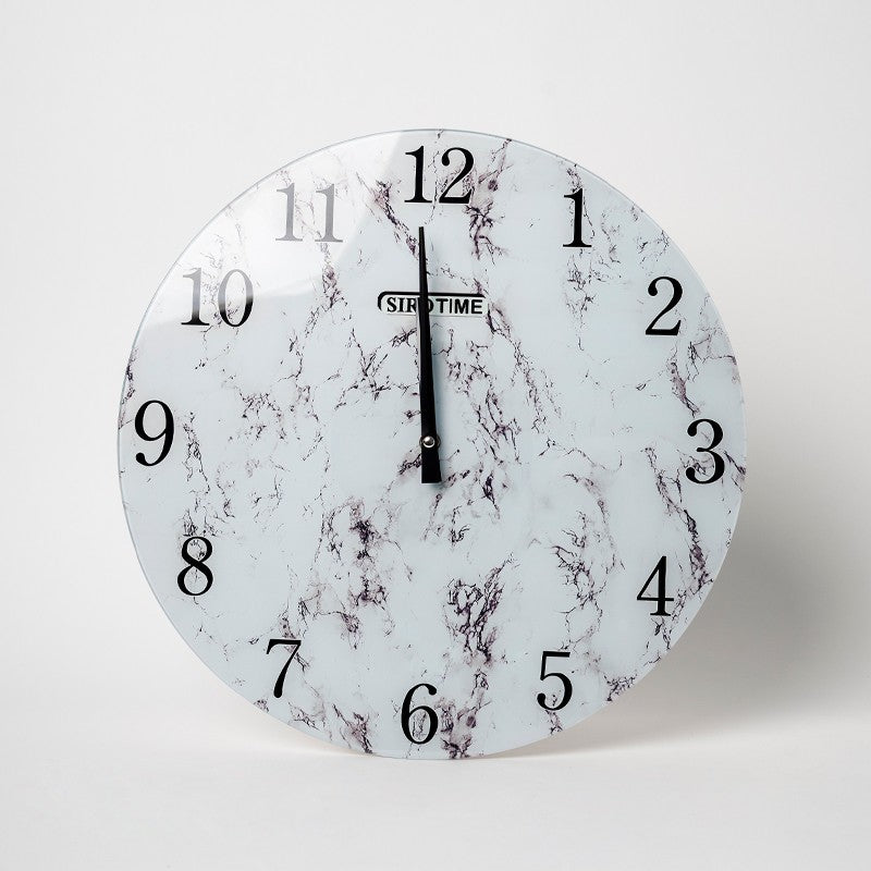 OROLOGIO DA PARETE VETRO SIROTIME - 40 CM MARMO BIANCO