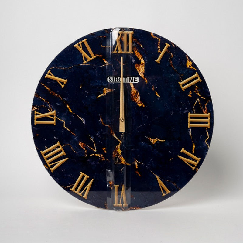 OROLOGIO DA PARETE VETRO SIROTIME - 80 CM MARMO BLU