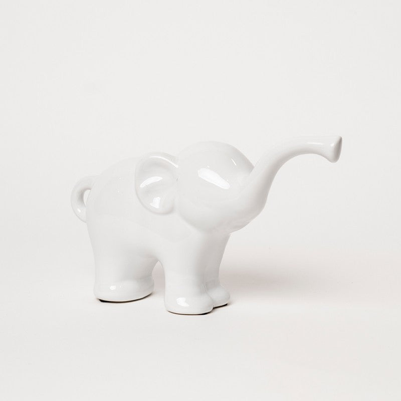ELEFANTE CERAMICA GRANDE - BIANCO LUCIDO