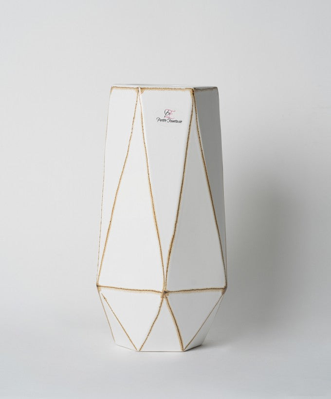 VASO PETITE FANTASIE CERAMICA PICCOLO VENATURE ORO - BIANCO