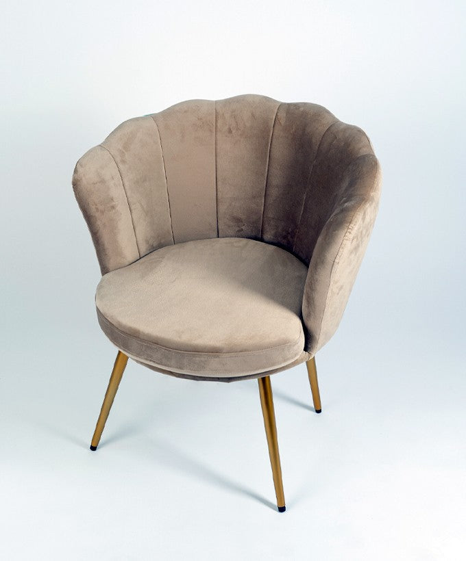 POLTRONA BASE ORO EFFETTO VELLUTO - TORTORA