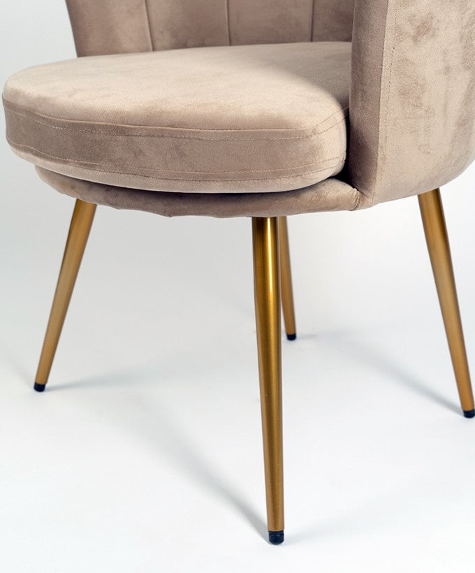 POLTRONA BASE ORO EFFETTO VELLUTO - TORTORA