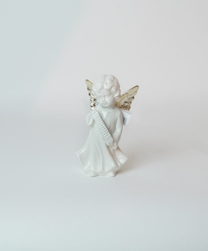 STATUETTA ANGELO CON ALI DORATE E FISARMONICA - LE STELLE