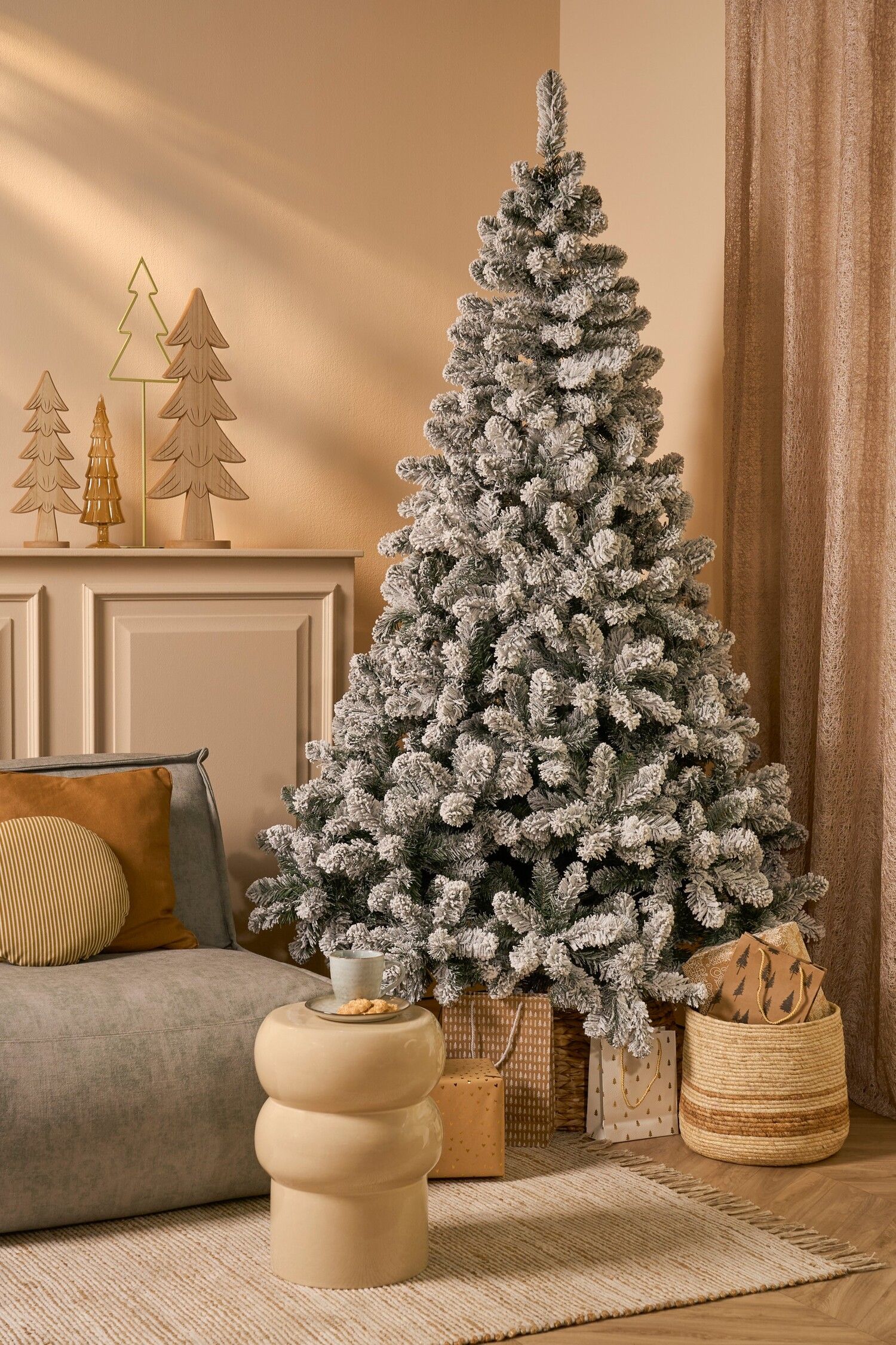 Albero di Natale Ague slim frosted 185 h cm
