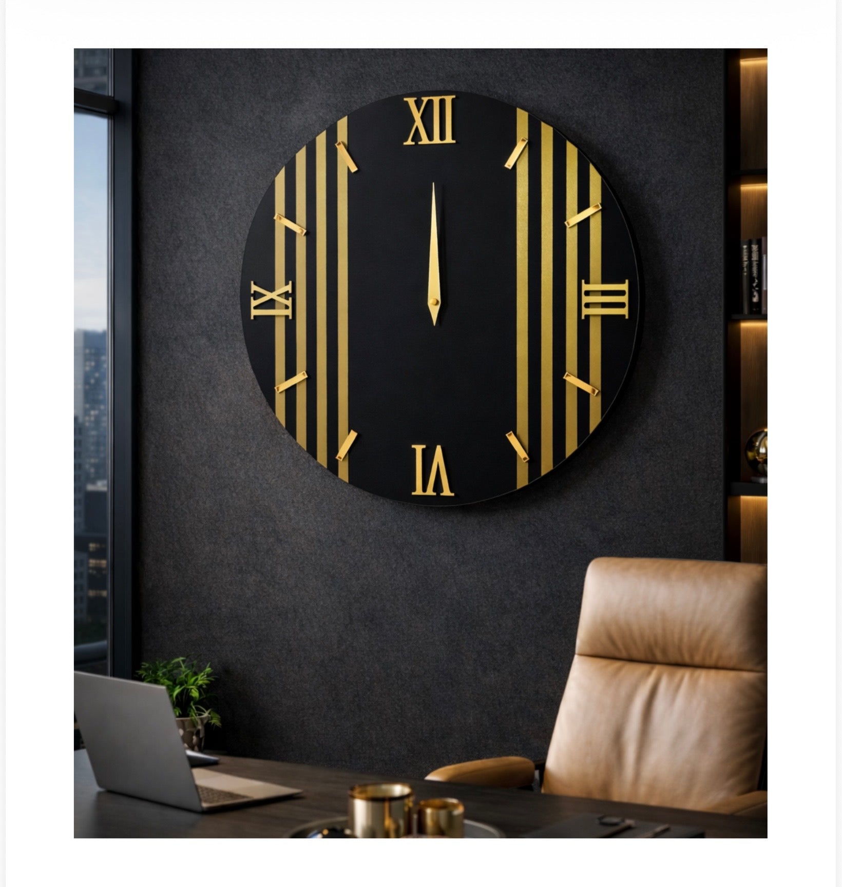 OROLOGIO DA PARETE VETRO SASHA -  NERO| ORO
