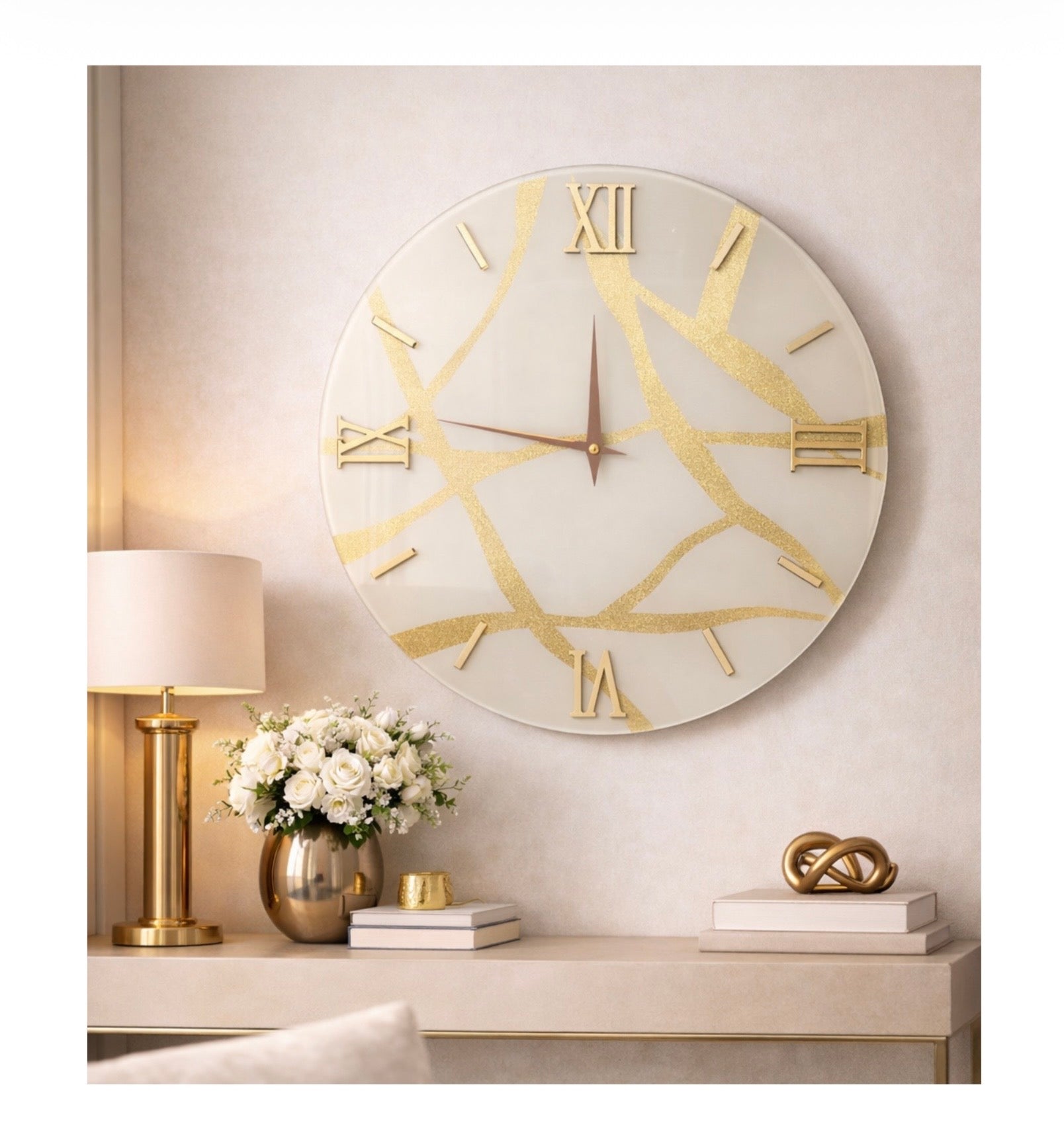 OROLOGIO DA PARETE VETRO - VENATURE ORO